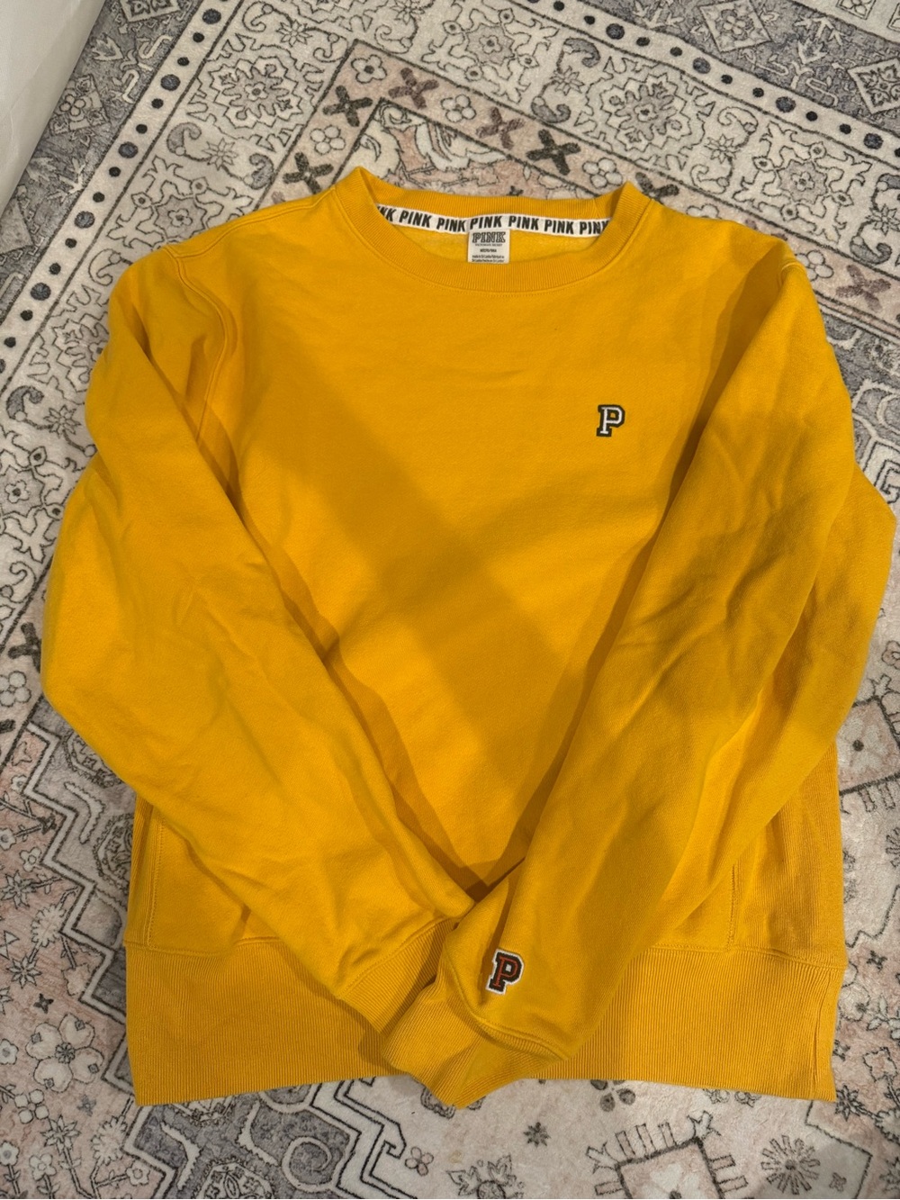 PINK Victoria's Secret Golden Yellow Crewneck Sweatshirt